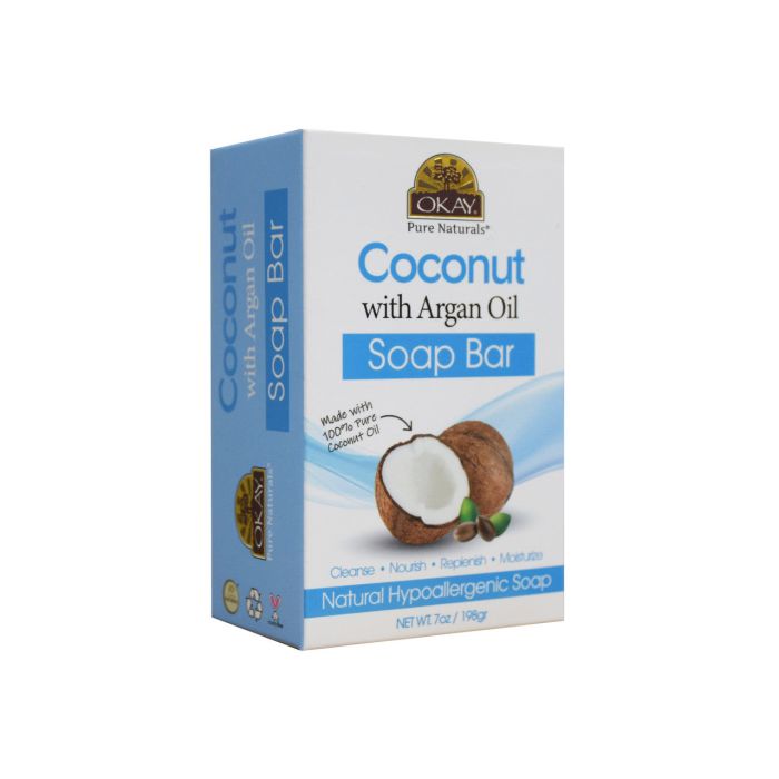 OKAY Pure Naturals Coconut Argan Oil Soap Bar - supplemynts.com