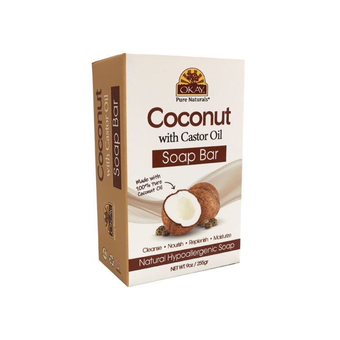 OKAY Pure Naturals Coconut Castor Oil Soap Bar - supplemynts.com
