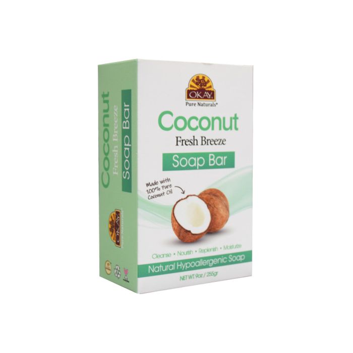 OKAY Pure Naturals Coconut Fresh Breeze Soap Bar - supplemynts.com