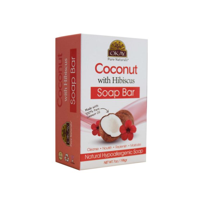 OKAY Pure Naturals Coconut Hibiscus Soap Bar - supplemynts.com