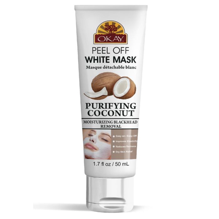OKAY Pure Naturals Coconut Peel Off White Mask 1.7oz / 50ml - supplemynts.com