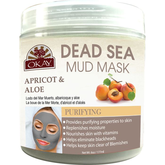 OKAY Pure Naturals Dead Sea Mud Mask Apricot & Aloe 6.oz / 177ml - supplemynts.com