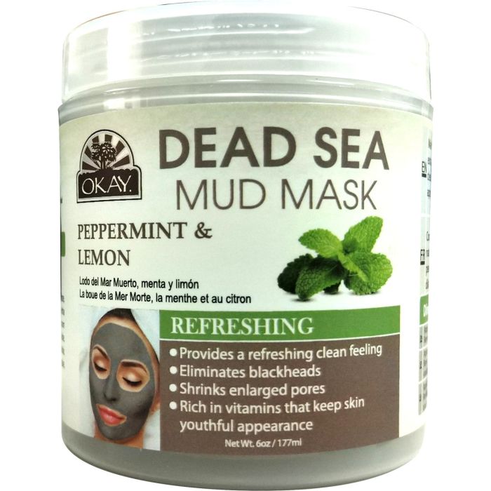 OKAY Pure Naturals Dead Sea Mud Mask Peppermint & Lemon 6.oz / 177ml - supplemynts.com
