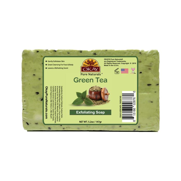 OKAY Pure Naturals Green Tea Exfoliating Soap 5.2oz - supplemynts.com