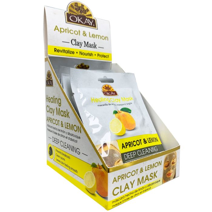 OKAY Pure Naturals Healing Clay Mask Apricot & Lemon 1.5oz / 44ml - supplemynts.com