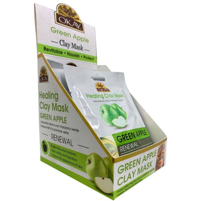 OKAY Pure Naturals Healing Clay Mask Green Apple 1.5oz / 44ml - supplemynts.com