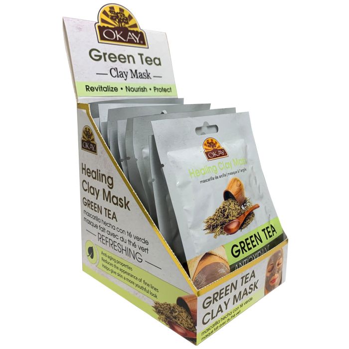 OKAY Pure Naturals Healing Clay Mask Green Tea 1.5oz / 44ml - supplemynts.com
