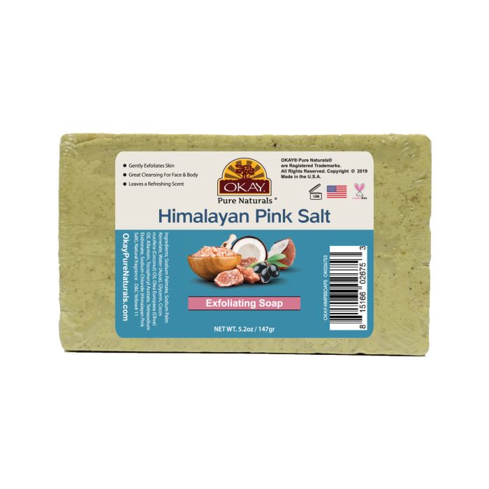 OKAY Pure Naturals Himalayan Pink Salt Exfoliating Soap 5.2oz - supplemynts.com