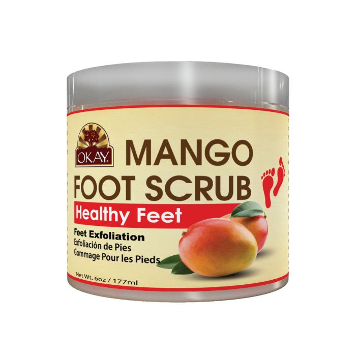 OKAY Pure Naturals Mango Butter Foot Scrub 6oz / 177ml - supplemynts.com