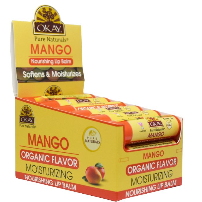 OKAY Pure Naturals Mango Organic Flavored Lip Balm 0.15oz / 5g - supplemynts.com