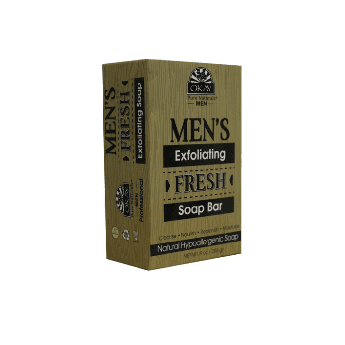 OKAY Pure Naturals Men Exfoliating Bar Soap 9oz - supplemynts.com