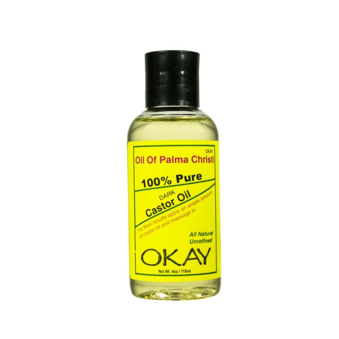 OKAY Pure Naturals Palma Christi Dark Castor Oil 4oz - supplemynts.com