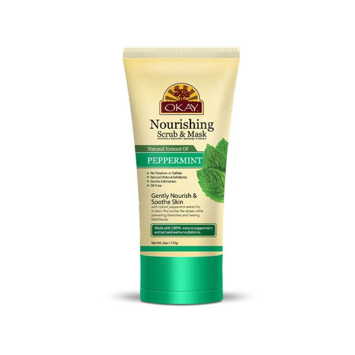 OKAY Pure Naturals Peppermint Facial Scrub 6oz / 170gr - supplemynts.com