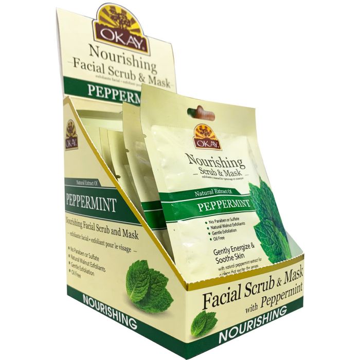 OKAY Pure Naturals Peppermint Facial Scrub Mask 1.5oz / 43gr - supplemynts.com