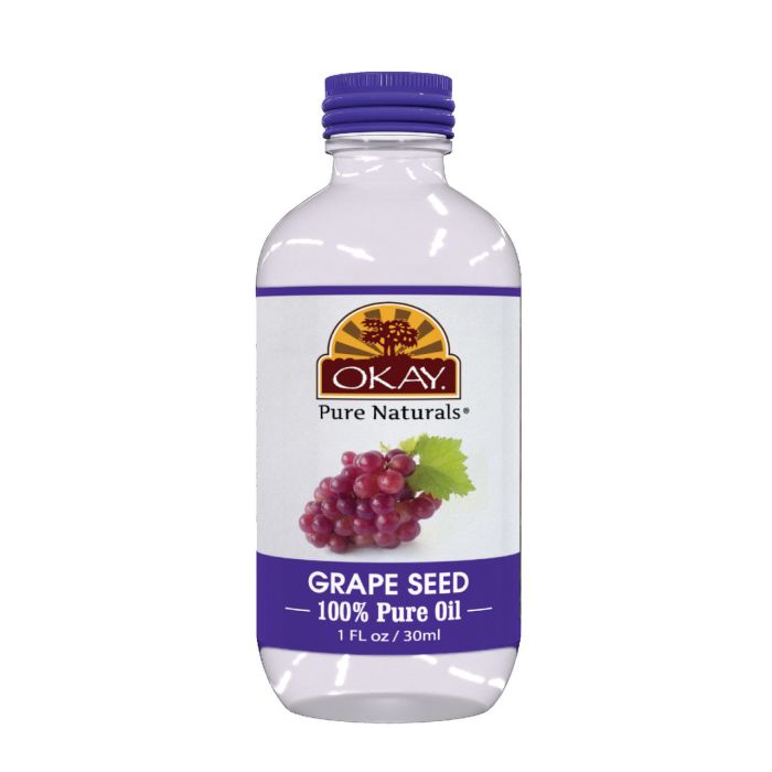 OKAY Pure Naturals Pure Grape Seed Oil 1oz / 30ml - supplemynts.com