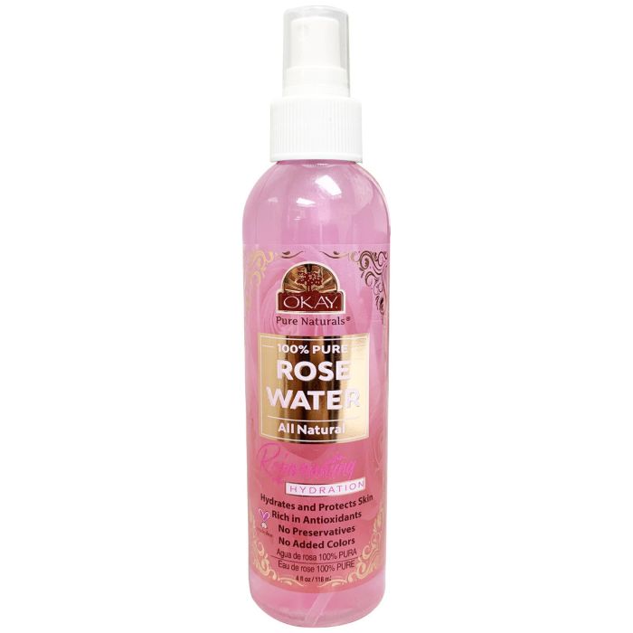 OKAY Pure Naturals Pure Rose Water All Natural 4oz / 118ml - supplemynts.com