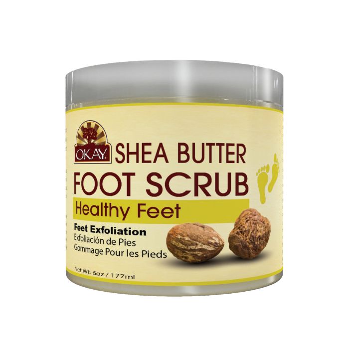 OKAY Pure Naturals Shea Butter Foot Scrub 6oz / 177ml - supplemynts.com