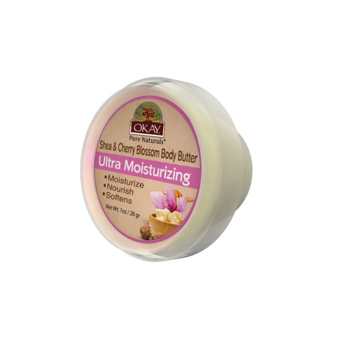 OKAY Pure Naturals Shea Cherry Blossom Body Butter 1oz / 30gr - supplemynts.com