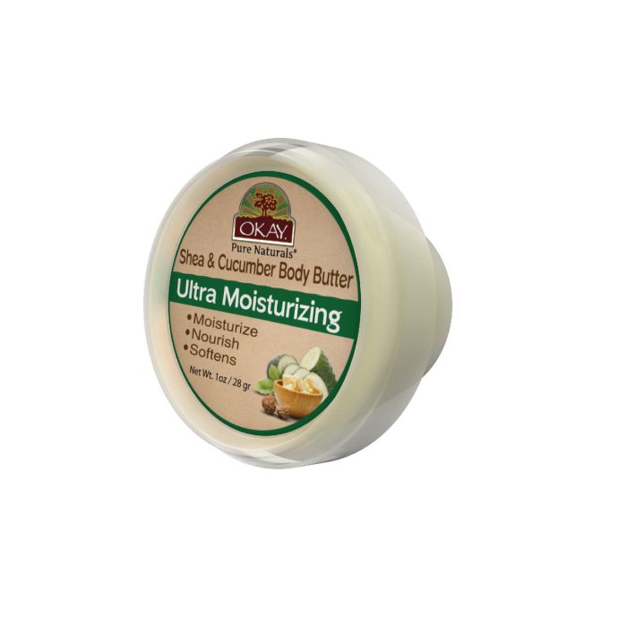 OKAY Pure Naturals Shea Cucumber Body Butter Moisturizing 1oz / 30gr - supplemynts.com