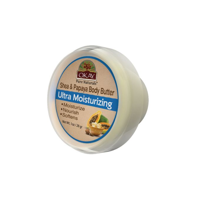 OKAY Pure Naturals Shea & Papaya Ultra Moisturizing Body Butter 1oz - supplemynts.com