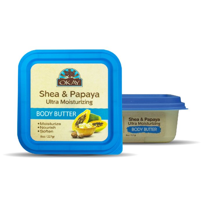 OKAY Pure Naturals SHEA & PAPAYA Ultra Moisturizing Body Butter 7oz - supplemynts.com