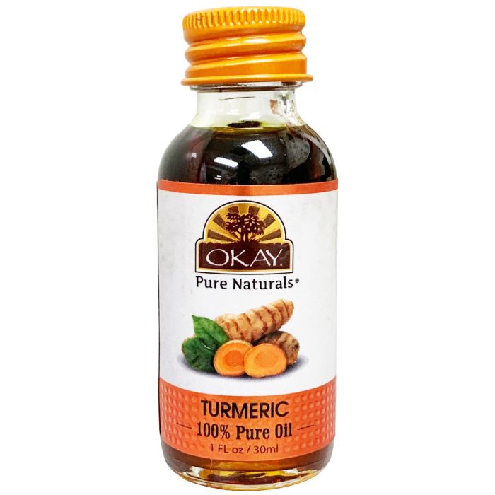 OKAY Pure Naturals Turmeric Pure Oil 1oz / 30ml - supplemynts.com