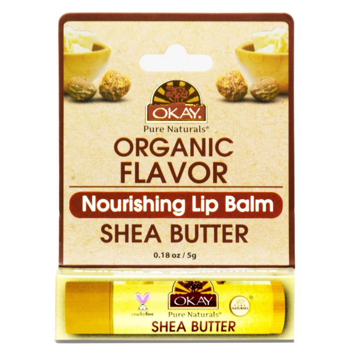 OKAY Shea Butter Organic Flavored Carded Lip Balm 0.15oz / 5.g - supplemynts.com