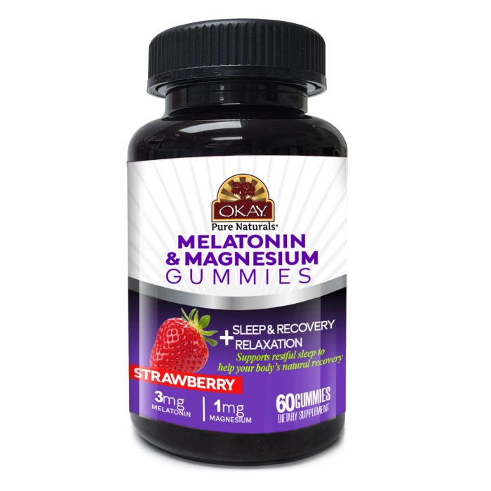 Okay Sleep Support Gummies Melatonin Magnesium 60 Count Strawberry - supplemynts.com