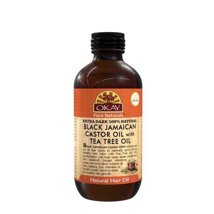 OKAY Xtra Dark Black Jamaican Castor Oil Tea Tree Oil 4oz / 118ml - supplemynts.com