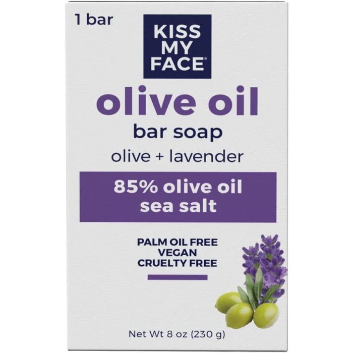 Olive Lavender Bar Soap 8 Oz Kiss My Face Palm Oil Free Vegan - supplemynts.com