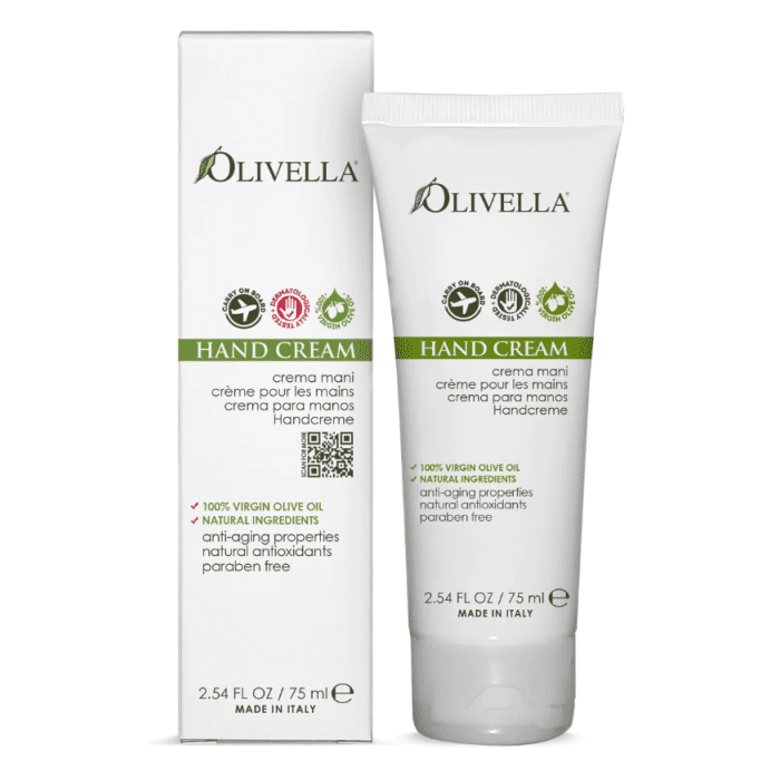 Olivella Hand Cream 2.54 Oz Natural Virgin Olive Oil Paraben Free - supplemynts.com