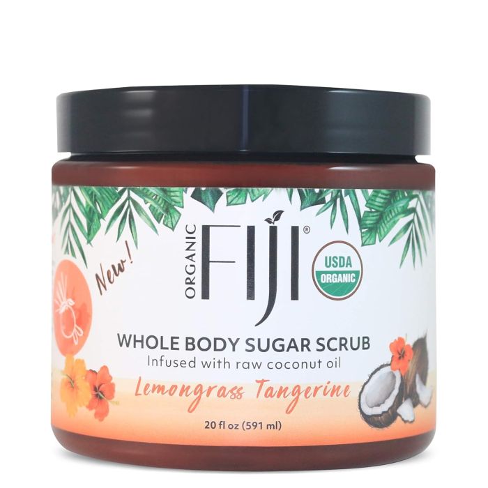 Organic Fiji Lemongrass Tangerine Coconut Oil Infused Sugar Scrub 20oz - supplemynts.com