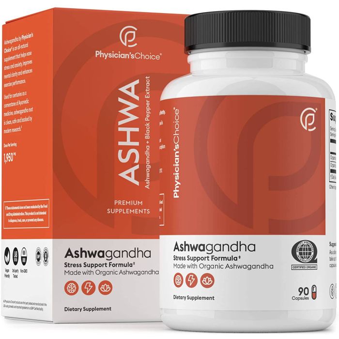 Physician's Choice Ashwagandha Root Powder Stress Support 90 Capsule - supplemynts.com