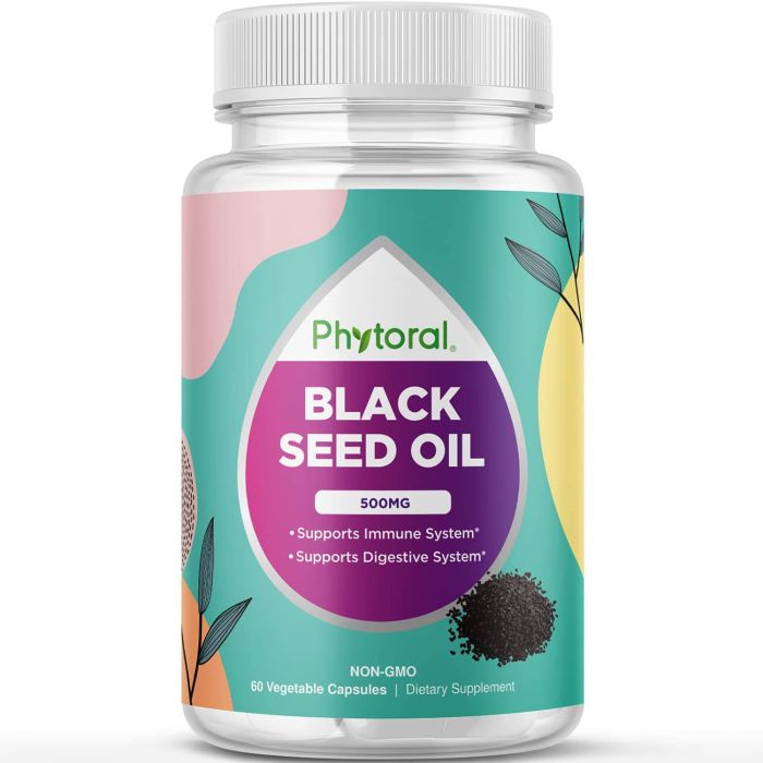 Phytoral Black Seed Oil Supplement 500mg Non Gmo 60 Veggie Caps - supplemynts.com