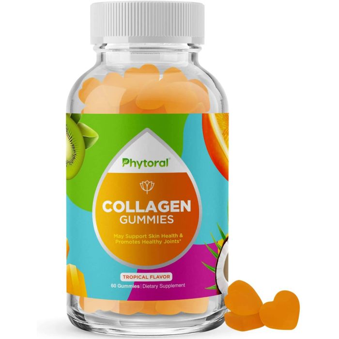 Phytoral Hydrolyzed Collagen Supplement Tropical Flavor 60 Gummies - supplemynts.com