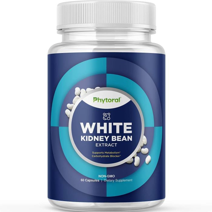 Phytoral White Kidney Bean Extract Carbohydrate Blocker Nongmo 60 Caps - supplemynts.com