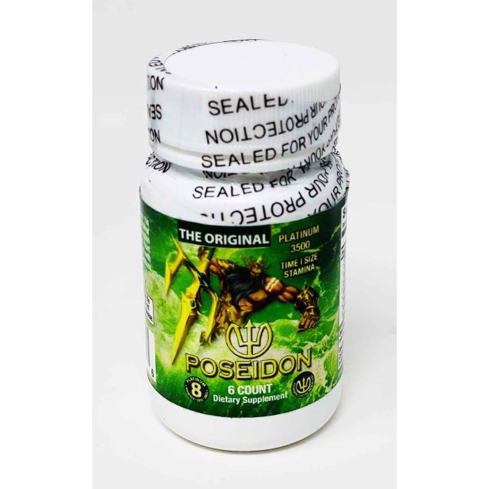 Poseidon Platinum Green 3500mg Male Supplement 6 Pills Bottle - supplemynts.com