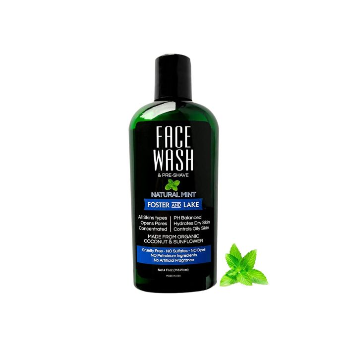 Pre Shave Face Wash Natural Mint 4 Oz Foster and Lake Cruelty Free - supplemynts.com