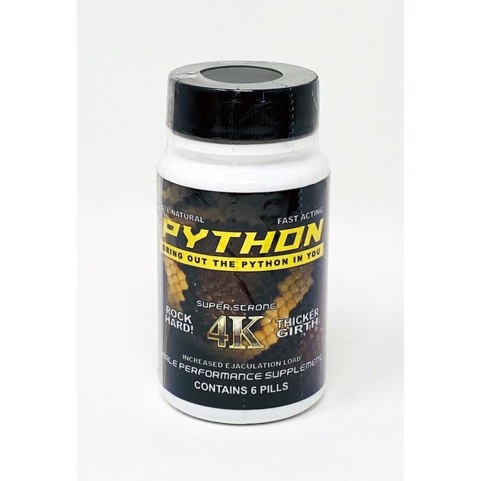 Python 4K Male Performance Supplement 6ct Bottle Pill - supplemynt.com