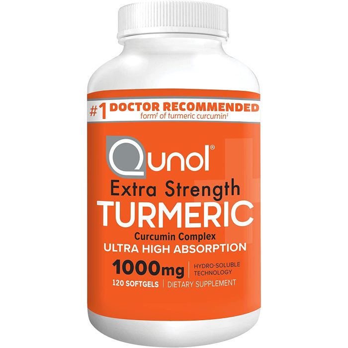 Qunol Turmeric Curcumin Complex 1000mg High Absorption 120 Caps - supplemynts.com