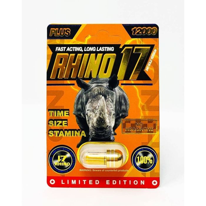 Rhino 17 Plus 12000 Gold Pill Male Enhancement - supplemynts.com