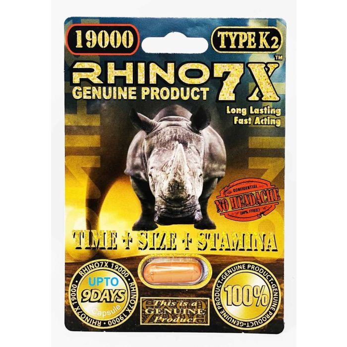 Rhino 7x 19000 Type K2 Genuine Male Performance Enhancement Pill - supplemynts.com