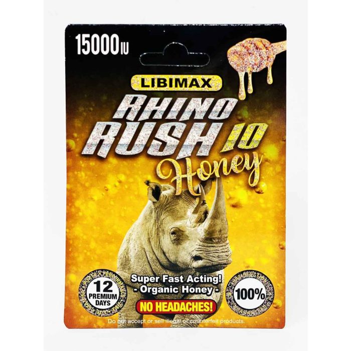 Rhino Rush 10 15000iu Honey Sachet Male Enhancement - supplemynts.com
