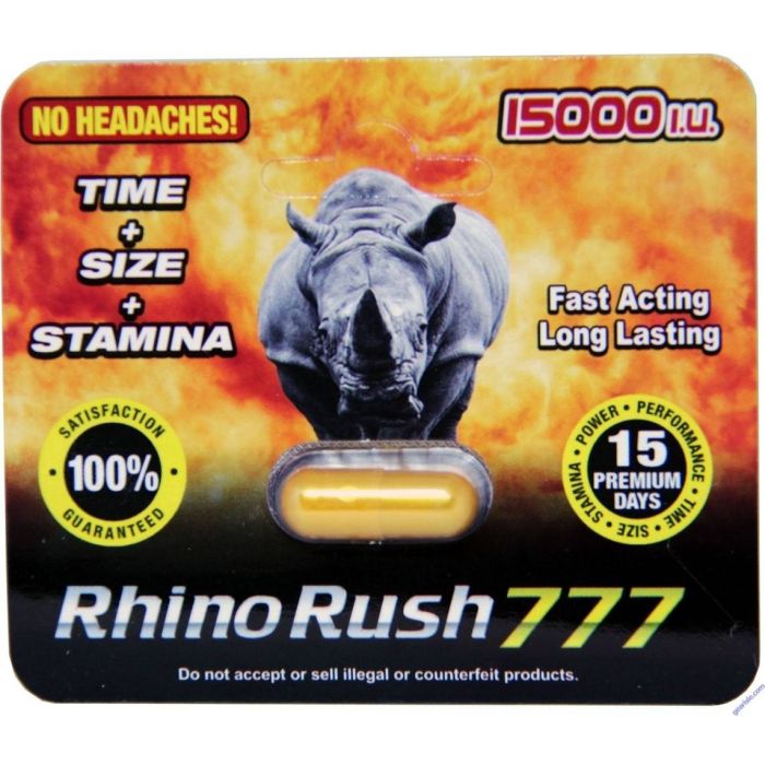 Rhino Rush 777 15000 Gold Male Enhancement Pill - supplemynts.com