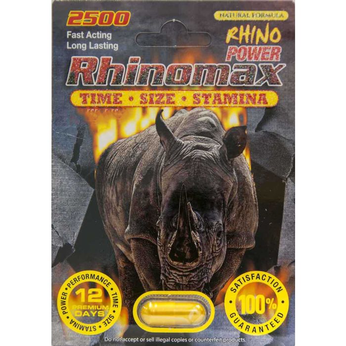 Rhinomax Rhino Power Pill 12 Premium Days 2500mg Male Enhancer - supplemynts.com