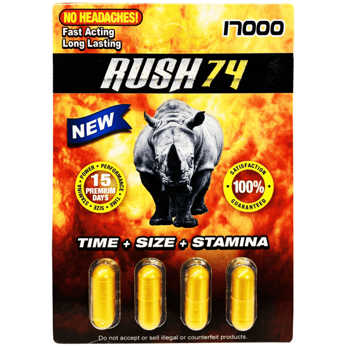 Rush 74 Gold 4 Pills Pack 17000 Male Enhancement Pill - supplemynts.com