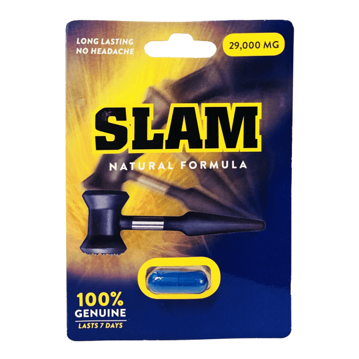 Slam 29000mg Natural Formula Male Enhancement Blue Pill - supplemynts.com
