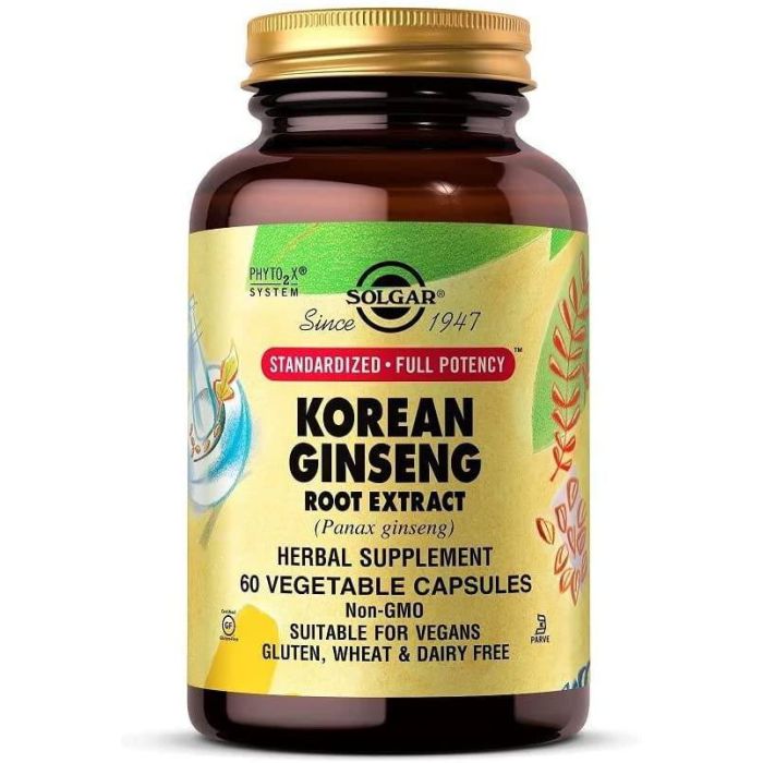 Solgar Korean Ginseng Root Extract Immune Support 60 Vegan Pills - supplemynts.com