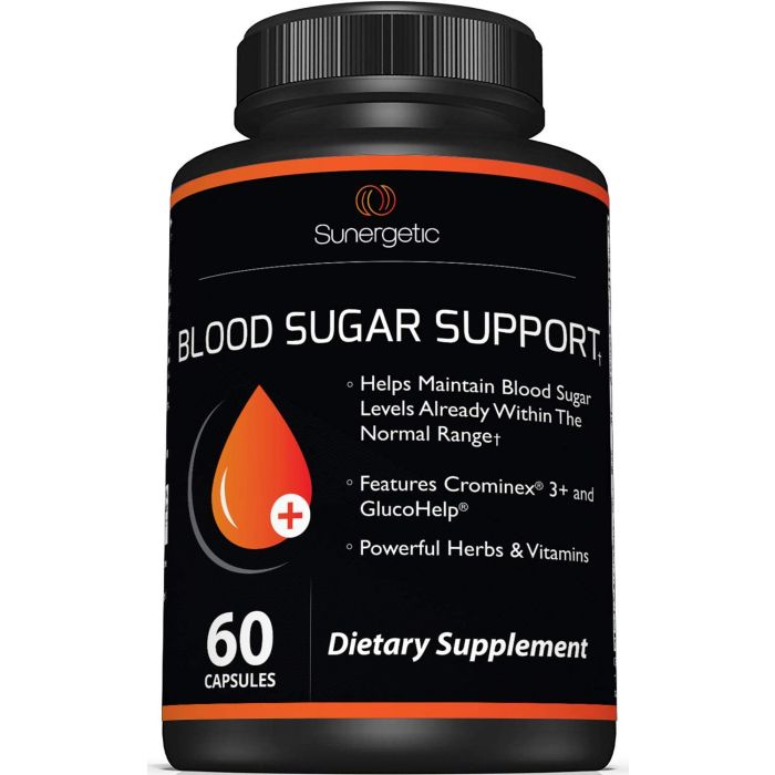 Sunergetic Blood Sugar Support Supplement 60 Capsules - supplemynts.com