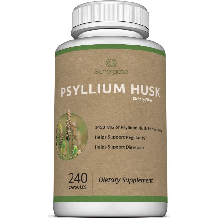 Sunergetic Psyllium Husk Dietary Fiber 240 Caps Digestion Support - supplemynts.com
